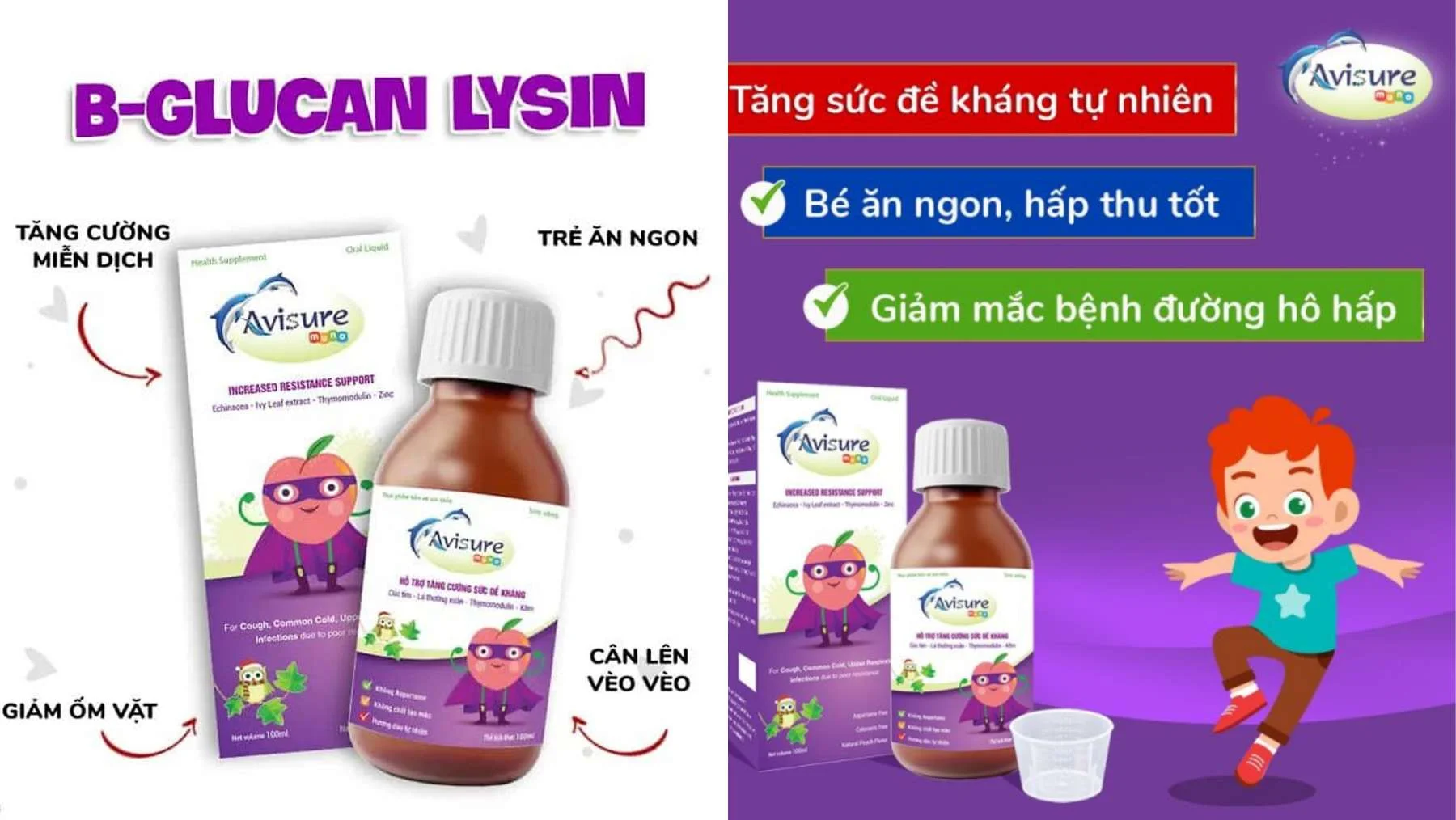 avisure muno, siro tăng đề kháng cho bé